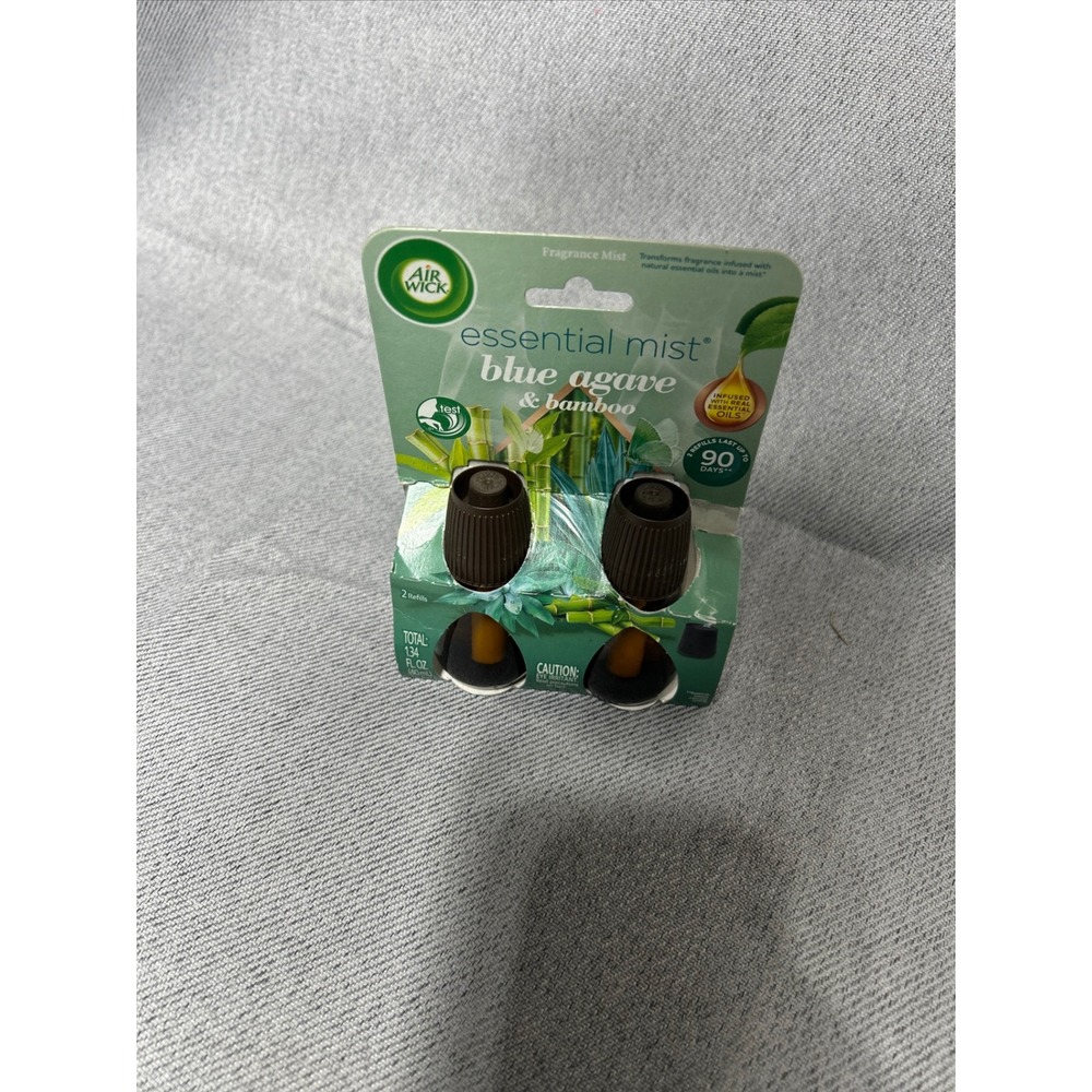 Air Wick Essential Mist Blue Agave & Bamboo 12 Refills 6-Pack Bundle Green